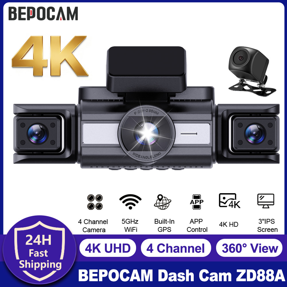 Power Tools Germany - กล้องติดรถยนต์ BEPOCAM 4 ช่องทาง 4K กล้องหน้า