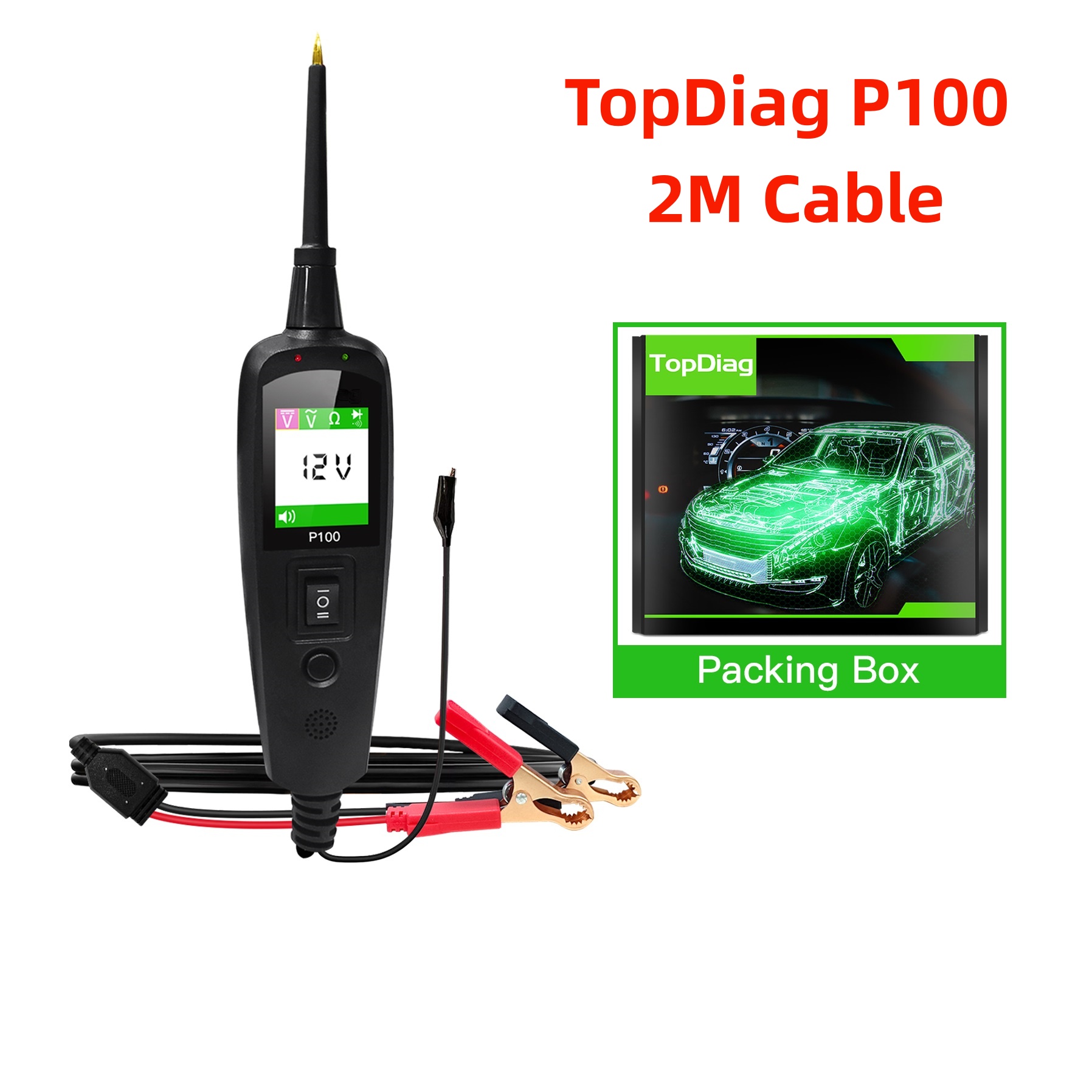 Power Tools Automotive - TopDiag P100 2M เครื่องทดสอบวงจรไฟฟ้ารถยนต์ 2V 24V