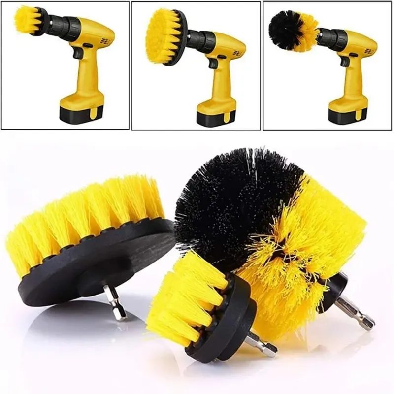 Power Tools List - ชุดแปรงขัดทำความสะอาด 3 ชิ้น/ชุด สำหรับขัดพื้น กระเบื้อง อ่างอาบน้ำ