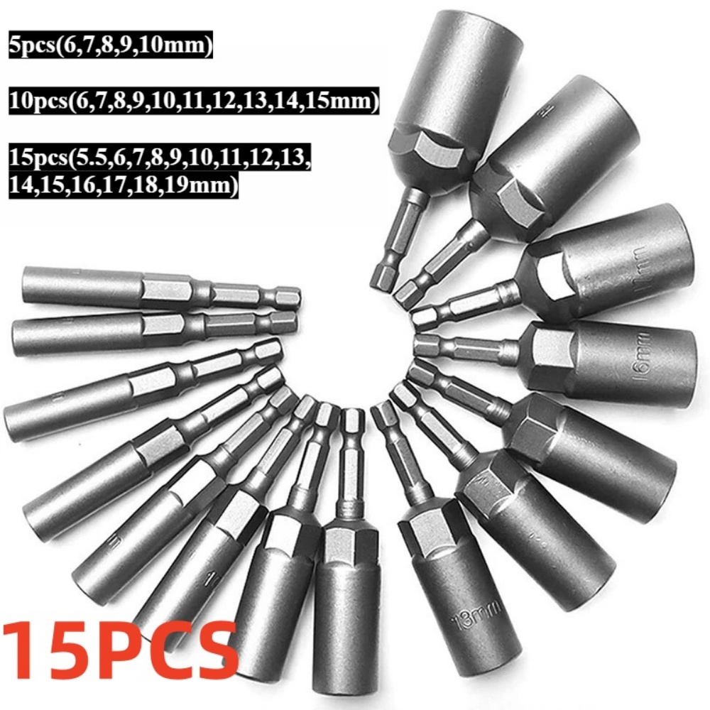 Power Tools List - ชุดดอกไขควงหัวต่อแบบลึก 80 มม. 15/5 ชิ้น ขนาด