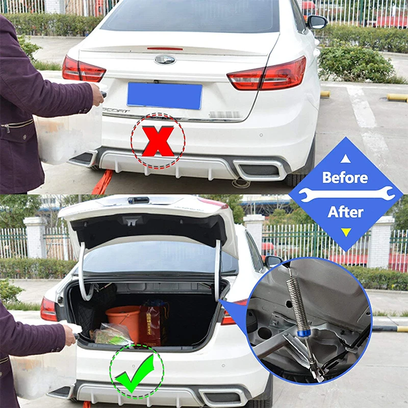 Power Tools Automotive - ชุดยกฝากระโปรงท้ายรถยนต์อัตโนมัติ สปริงยกฝากระโปรงท้ายอัตโนมัติ อุปกรณ์เปิดฝากระโปรงท้ายรถยนต์แบบสปริง